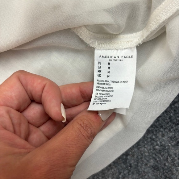 AMERICAN EAGLE Women’s Halter White Midi Summer Dress with Pockets size: Medium - Picture 6 of 10